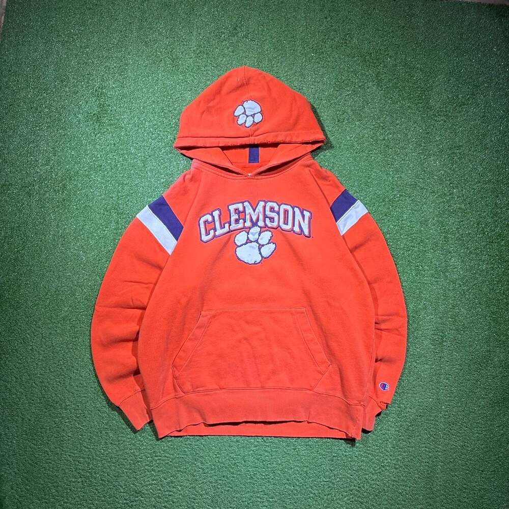 Champion Clemson Tigers Vintage Embroidered Pullover Hoodie